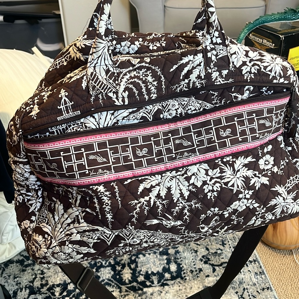 Vera Bradley Imperial Toile Brown Weekender Carry On Duffel Bag